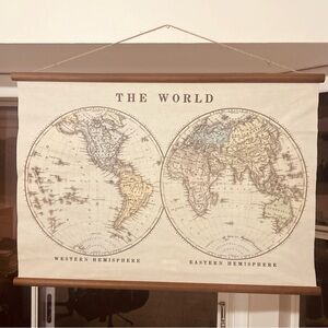 Vintage World Map Wall Hanging